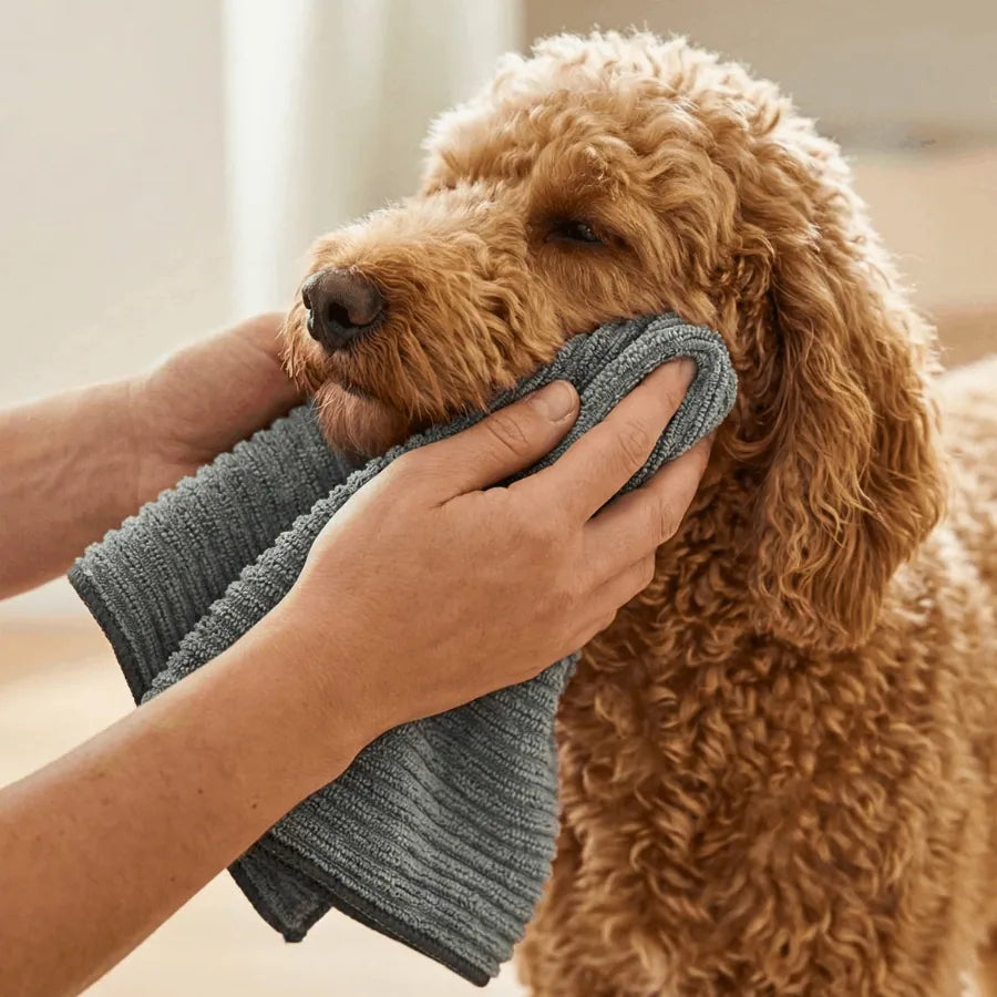 Serviette de soin argentée pour animaux